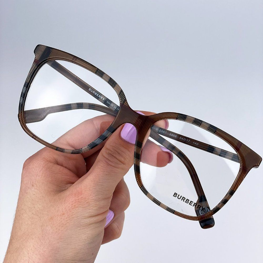 Burberry BE2367 3966 Eyeglasses Check Brown Square Women - Picture 4 of 12
